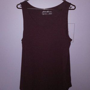 Eddie Bauer sleeveless pleated front blouse, purple, size medium